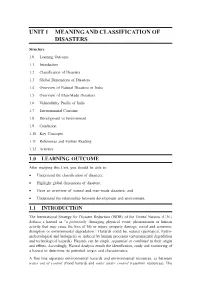Unit 1 Meaning and Classification of Disasters