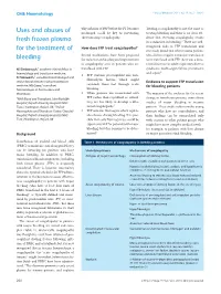Uses and Abuses of Fresh Frozen Plasma for the Treatment of Bleeding
