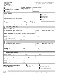 Vital Statistics Request Form: Genealogical