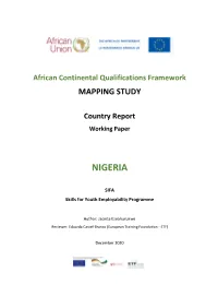 African Continental Qualifications Framework MAPPING STUDY