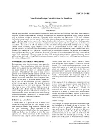 Constellation Design Considerations for Smallsats