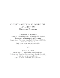 CONVEX ANALYSIS and NONLINEAR OPTIMIZATION Theory and Examples