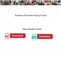 Dynamics Financials Paying Invoice