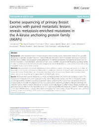 Exome Sequencing of Primary Breast Cancers with Paired Metastatic