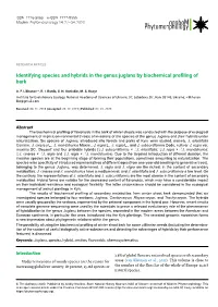 Identifying Species and Hybrids in the Genus Juglans by Biochemical Profiling of Bark