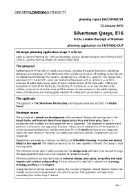 Silvertown Quays, E16 in the London Borough of Newham Planning Application No.14/01605/OUT