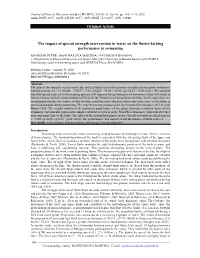 The Impact of Special Strength Intervention in Water on the Flutter Kicking Performance in Swimming
