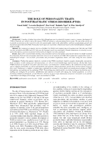 The Role of Personality Traits in Posttraumatic