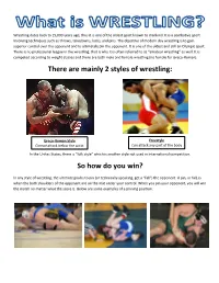 There Are Mainly 2 Styles of Wrestling: So How Do You Win?