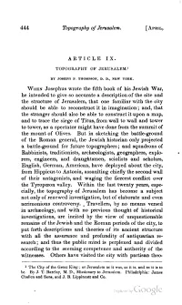 Topography of Jerusalem.'