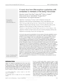 A Novel Virus from Macrosiphum Euphorbiae with Similarities to Members of the Family Flaviviridae Marcella Teixeira,1 Noa Sela,2 James Ng,3,4 Clare L