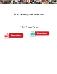 Facebook Dating App Release Date