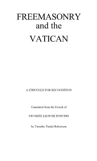 FREEMASONRY and the VATICAN