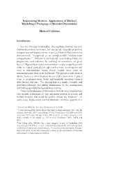Improvising Motives: Applications of Michael Wiedeburg's Pedagogy Of