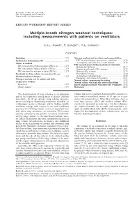 Multiple-Breath Nitrogen Washout Techniques: Including Measurements with Patients on Ventilators