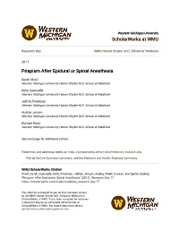 Priapism After Epidural Or Spinal Anesthesia
