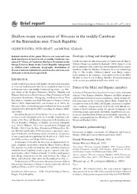 Shallow−Water Occurrence of Wiwaxia in the Middle Cambrian of the Barrandian Area, Czech Republic