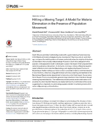 A Model for Malaria Elimination in the Presence of Population Movement