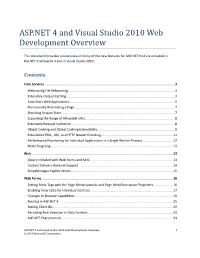 ASP.NET 4 and Visual Studio 2010 Web Development Overview