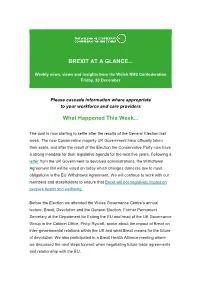 BREXIT at a GLANCE... What Happened This Week