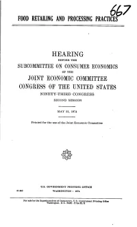 Food Retailing and Processing Practices