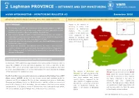 Laghman PROVINCE — RETURNEE and IDP MONITORING Mvam AFGHANISTAN - MONITORING BULLETIN #2 December 2016