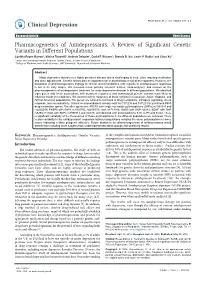 Pharmacogenetics of Antidepressants, a Review Of