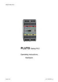 PLUTO Safety-PLC Operating Instructions Hardware