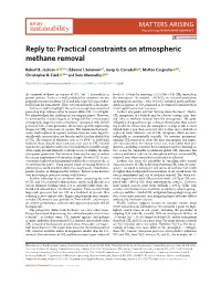 Practical Constraints on Atmospheric Methane Removal