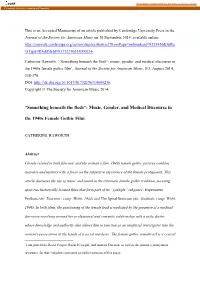 “Something Beneath the Flesh”: Music, Gender, and Medical Discourse In