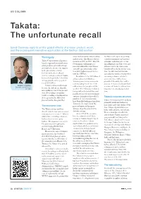 Takata: the Unfortunate Recall