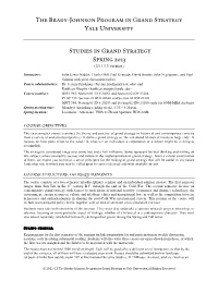 The Brady-Johnson Program in Grand Strategy Yale University