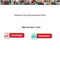 Windows Vista Recommended Ram