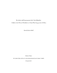 A Study on the Effects of Devolution on Union-Wide Engagement in Politics