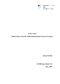 A Way Out? Initial Steps Towards Addressing Romani Issues in Georgia