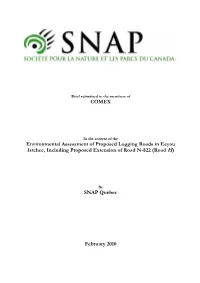 COMEX Environmental Assessment of Proposed Logging Roads in Eeyou