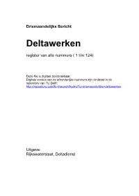 Driemaandelijks Bericht Deltawerken Register
