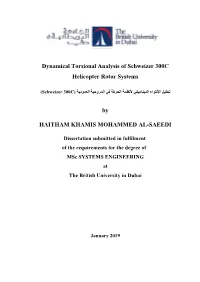 Dynamical Torsional Analysis of Schweizer 300C Helicopter Rotor