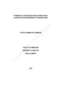 Dynamics of Wolbachia on Malaysian Aedes Albopictus with Reference to Dengue Virus