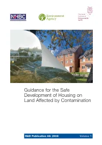 Guidance for the Safe Development of Housing on Land Affected by Contamination