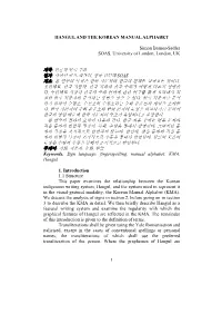 HANGUL and the KOREAN MANUAL ALPHABET Simon