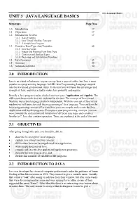 Introduction to Java