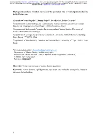 Phylogenetic Analyses Reveal an Increase in the Speciation Rate of Raphid Pennate Diatoms in the Cretaceous
