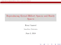 Reproducing Kernel Hilbert Spaces and Hardy Spaces