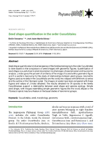 Seed Shape Quantification in the Order Cucurbitales
