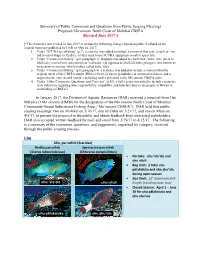 Summary of Public Comments and Questions from Public Scoping Meetings Proposed Mo‘Omomi North Coast of Molokai CBSFA (Revised June 2017*)