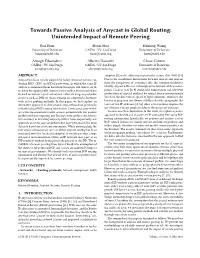 Towards Passive Analysis of Anycast in Global Routing: Unintended Impact of Remote Peering