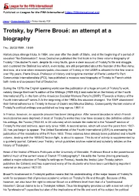 Trotsky, by Pierre Broué: an Attempt at a Biography