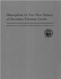 Dimorphism in Two New Genera of Devonian Tabulate Corals
