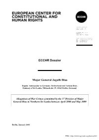 ECCHR Dossier Major General Jagath Dias
